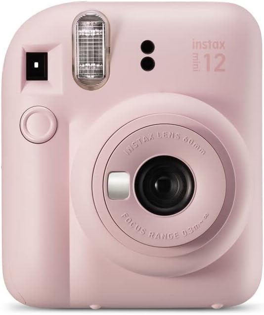 Instax Mini 12 Cámara instantánea, con autoexposición y Lente selfi incluida, Blossom Pink