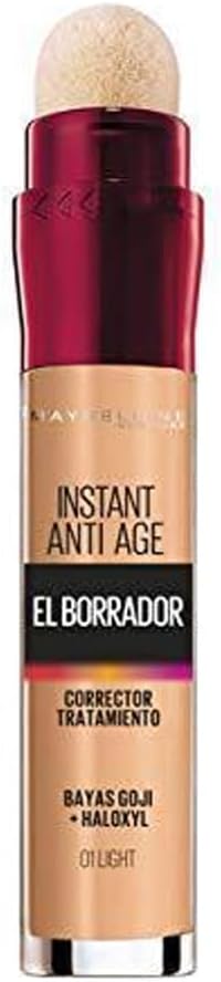 Maybelline Borrador Corrector de Ojeras – Tono 01 Light con Bayas de Goji y Haloxyl (6.8 ml)