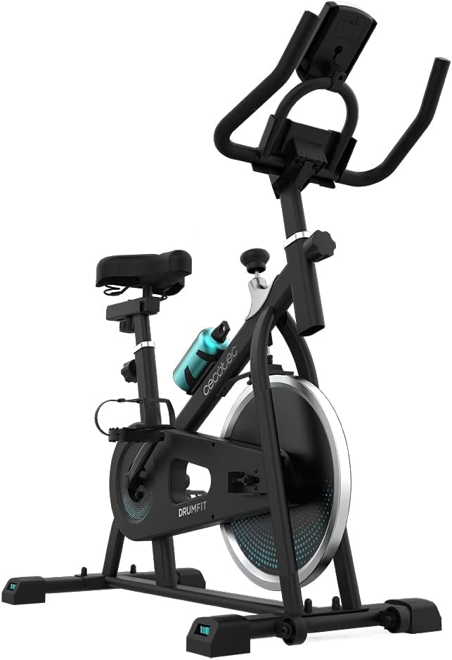 Cecotec Bicicleta Estática Indoor DrumFit - Volante de Inercia 6-13 Kg, Resistencia Manual