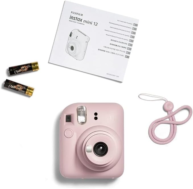 Instax Mini 12 Cámara instantánea, con autoexposición y Lente selfi incluida, Blossom Pink