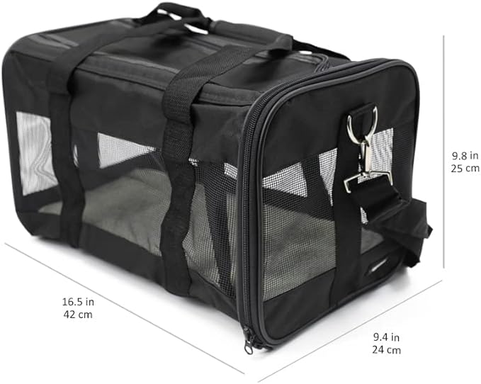 Bolsa Transportadora de Mascotas M - Lados Blandos, Negro