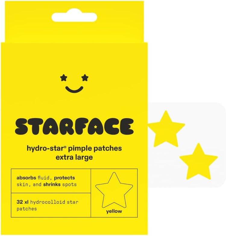 Starface XL Big Star – Parches Hidrocoloides para Espinillas en Forma de Estrella (32 uds)