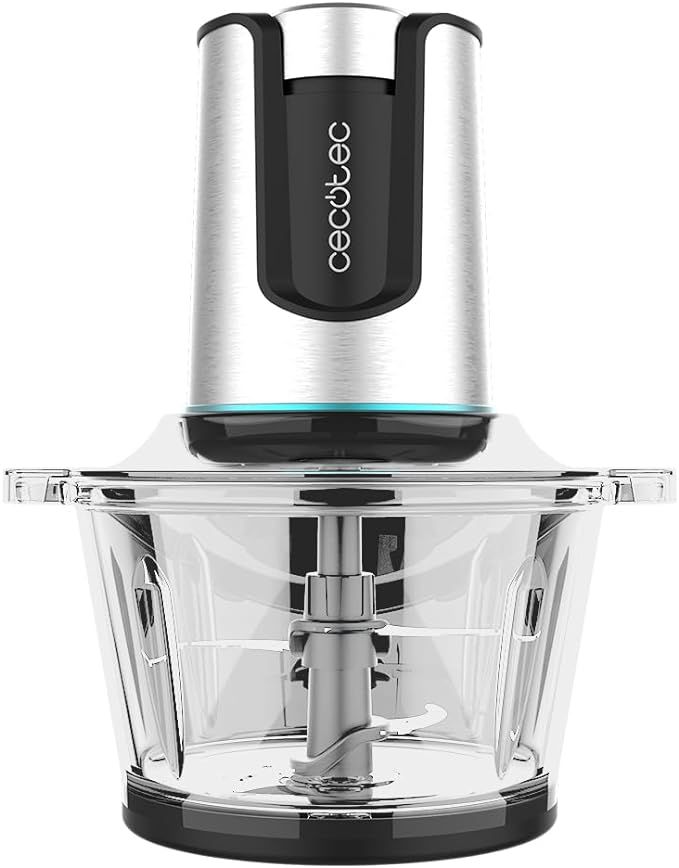 Cecotec ChopBeat 2000 Delhi Glass Picadora Eléctrica de Alimentos - 500W, Bol de 500 gr