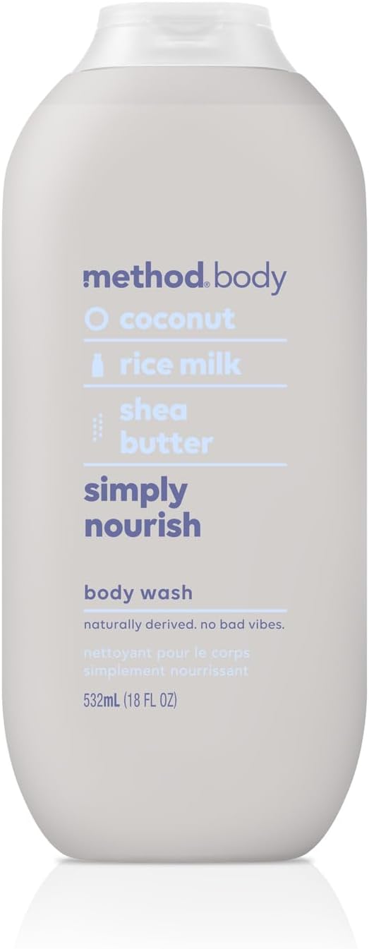 Method Body Wash Simply Nourish – Gel de Ducha Hidratante con Coco, Arroz y Karité (510 ml + 48 ml)