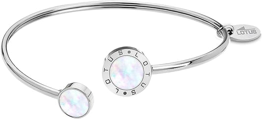 Lotus Pulsera de Acero Inoxidable con Círculo para Mujer