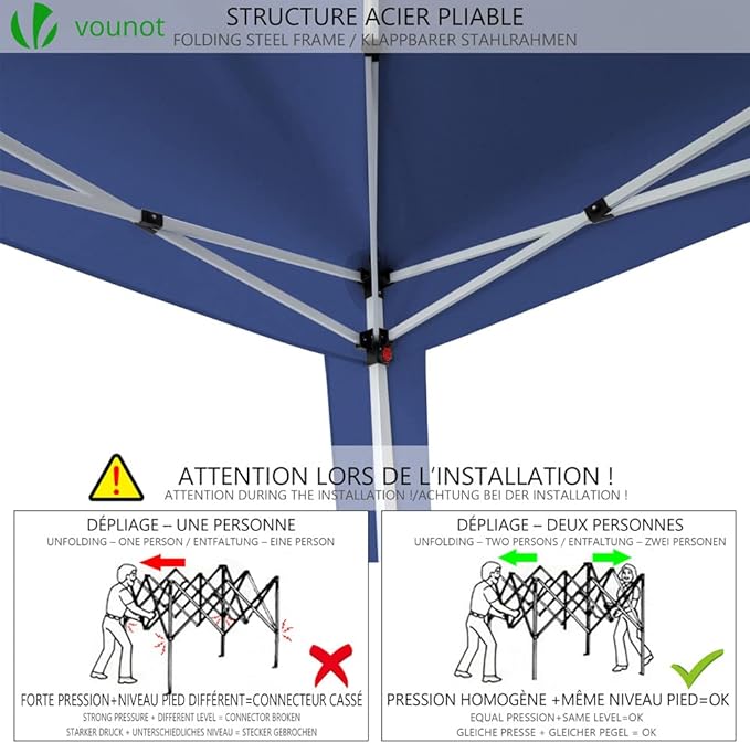 Carpa Plegable Gazebo 3x3m con Paredes Laterales - Azul