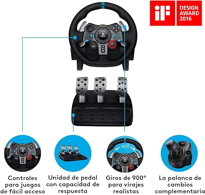 Logitech G29 Driving Force - Volante de Carreras y Pedales - Negro