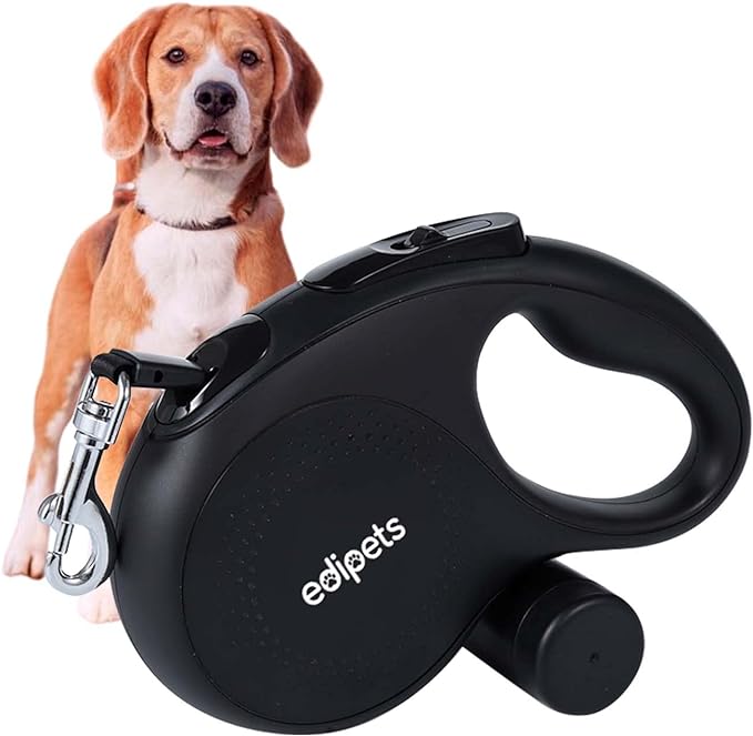 Correa para Perro Extensible/Retráctil de Edipets, 8 Metros, Incluye Dispensador de Bolsas