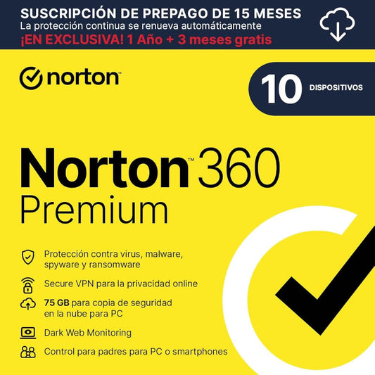 Norton 360 Premium: Protección Total para 10 Dispositivos