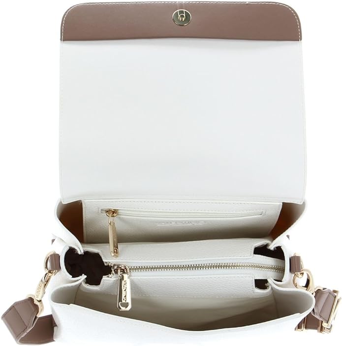 Bolso para Mujer Valentino Alexia Satchel - Blanco/Cuoio, Talla Única