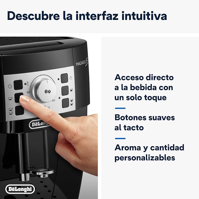 De'Longhi Magnifica S Cafetera Superautomática - 1450W, Negro Cromado