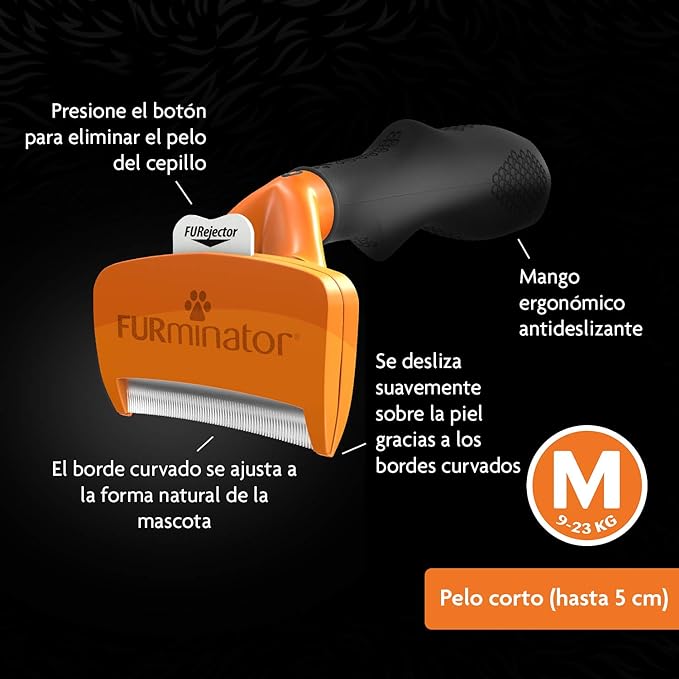 FURminator deShedding Tool Talla M - Para Perros Medianos de Pelo Corto