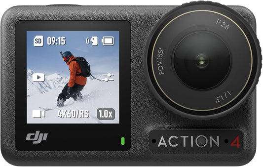 DJI Osmo Action 4 – Cámara de Acción 4K/120fps Sumergible con Sensor 1/1.3”, Color D-Log M 10 bits y Batería de 1770 mAh (Pack Estándar)