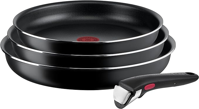 Tefal Ingenio Easy On - Juego de 3 Sartenes Antiadherentes con Mango Extraíble