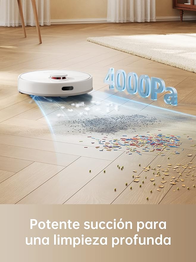 Dreame D9 MAX - Robot Aspirador y Fregona 4000 Pa, Navegación LDS, Compatible con Alexa, Blanco