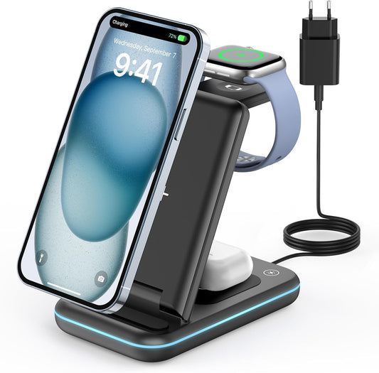 Cargador 3 en 1 Ultra Rápido para Apple