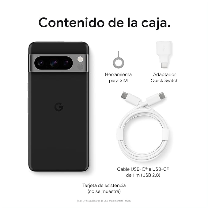 Google Pixel 8 Pro: Smartphone Android Libre, 128GB, Obsidiana