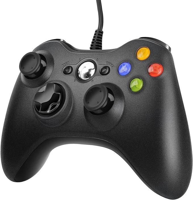 Diswoe Mando para Xbox 360 - Mando PC con Vibración - USB Wired Gamepad