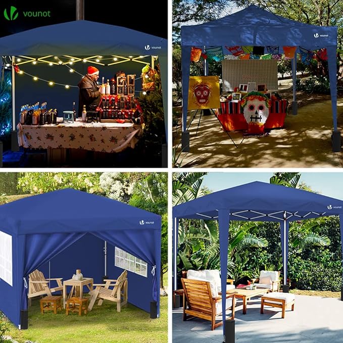 Carpa Plegable Gazebo 3x3m con Paredes Laterales - Azul