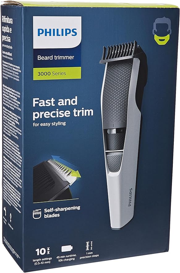 Philips Beardtrimmer Serie 3000 - Recortadora de Barba con Tecnología Lift & Trim, BT3206/14