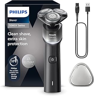 Afeitadora Eléctrica Philips X5000 - Cuidado Avanzado para la Piel, 27 Cuchillas, Uso Seco y Húmedo, Recargable, 50 Min de Autonomía