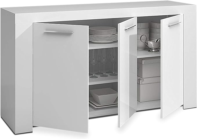 Aparador Moderno Ambit de Habitdesign en Blanco Artik - 144x42x80 cm