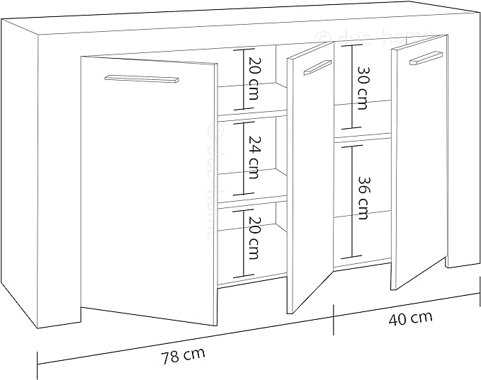 Aparador Moderno Ambit de Habitdesign en Blanco Artik - 144x42x80 cm