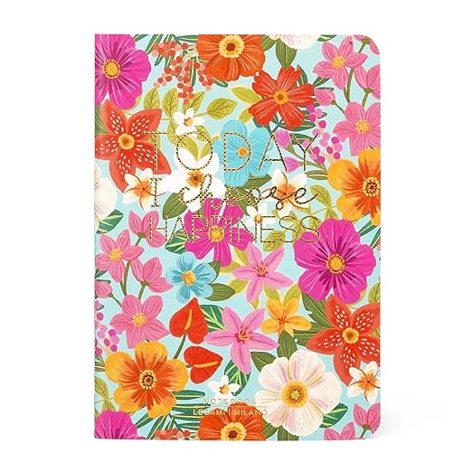 Legami Cuaderno de Rayas Small A6 - Tema Flowers, 80 Páginas