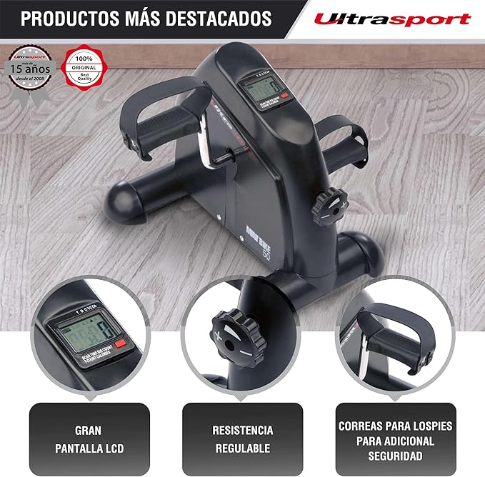 Ultrasport Mini Bicicleta Estática - Ejercitador de Brazos y Piernas