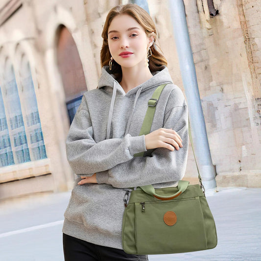 DIRRONA Bolso Bandolera Mujer – Nylon Multibolsillos para Viajes y Uso Diario (Verde)