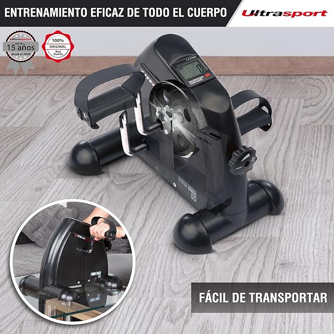 Ultrasport Mini Bicicleta Estática - Ejercitador de Brazos y Piernas