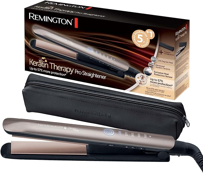 Plancha de Pelo Remington Keratin Therapy Pro con Queratina y Aceite de Almendras