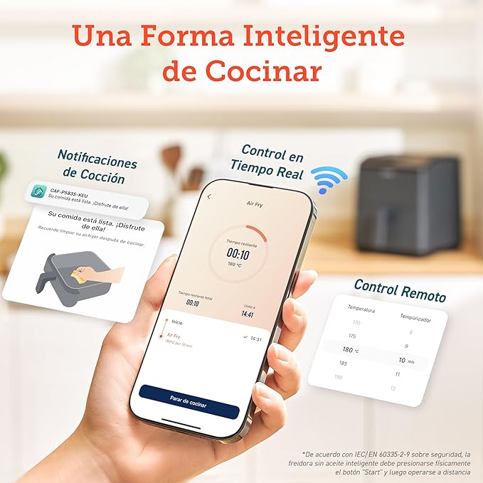 COSORI Dual Blaze Freidora de Aire Wifi 6,4 L - Con Recetas en App y 12 Programas, Gris Oscuro