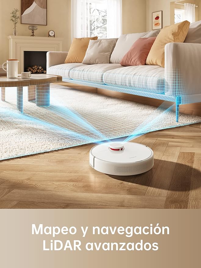 Dreame D9 MAX - Robot Aspirador y Fregona 4000 Pa, Navegación LDS, Compatible con Alexa, Blanco