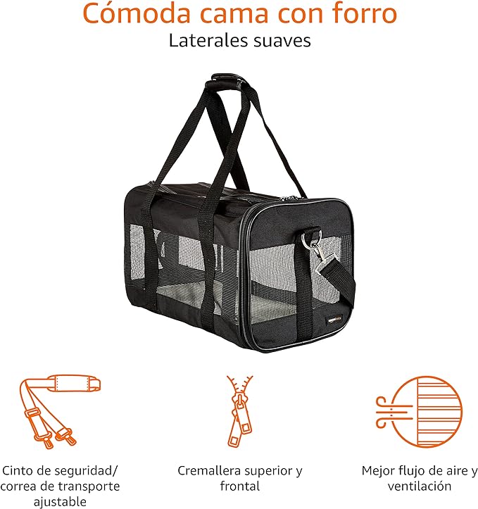 Bolsa Transportadora de Mascotas M - Lados Blandos, Negro