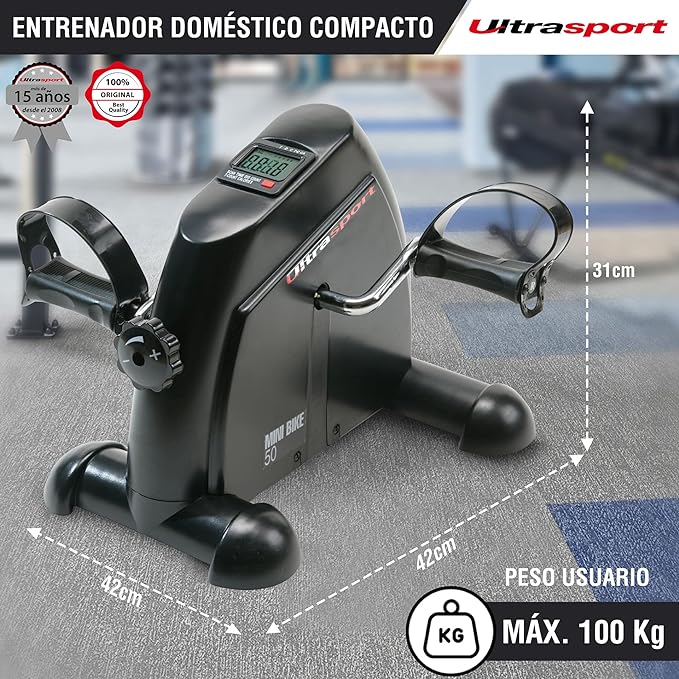 Ultrasport Mini Bicicleta Estática - Ejercitador de Brazos y Piernas