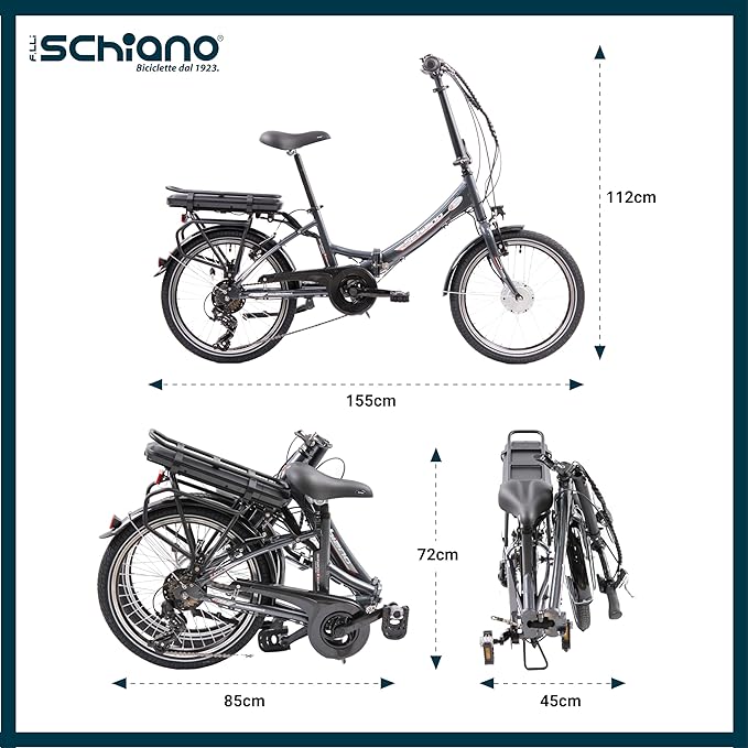 F.lli Schiano E-Star 20" - Bicicleta Eléctrica Plegable Unisex para Adultos