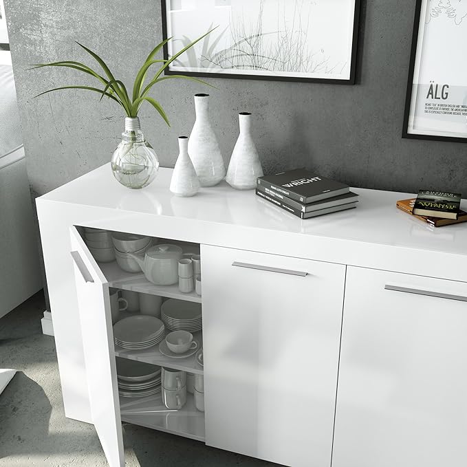 Aparador Moderno Ambit de Habitdesign en Blanco Artik - 144x42x80 cm