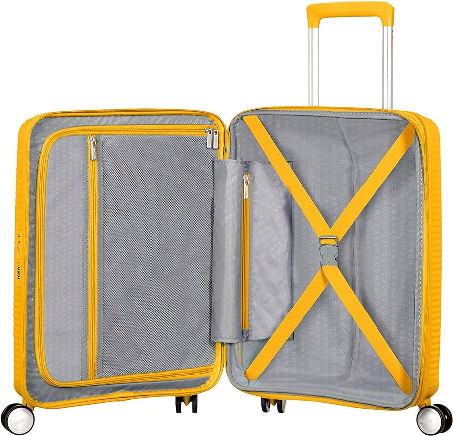 Maleta American Tourister Soundbox Spinner, Amarillo