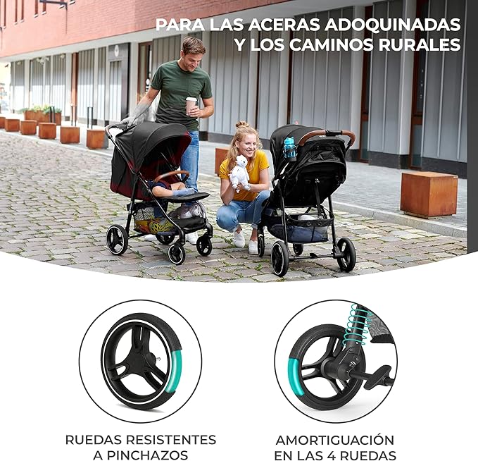 Kinderkraft GRANDE PLUS Silla de Paseo Ligera para bebés - Gris