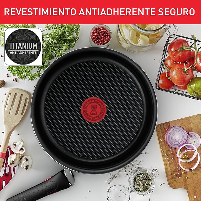 Tefal Ingenio Easy On - Juego de 3 Sartenes Antiadherentes con Mango Extraíble