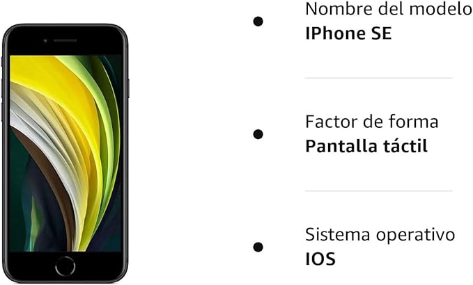 Apple iPhone SE 2a Generación, 64GB, Negro (Reacondicionado)