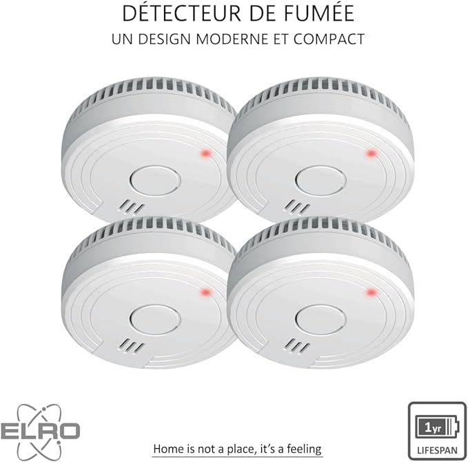 ELRO Detector de Humo FS1801, Norma EN14604, Paquete de 2