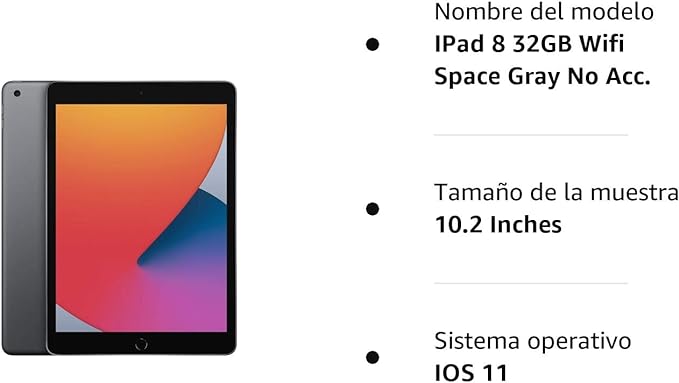 Apple 2020 iPad 10.2 (8.ª Generación) 32GB Wi-Fi - Gris Espacial (Reacondicionado)