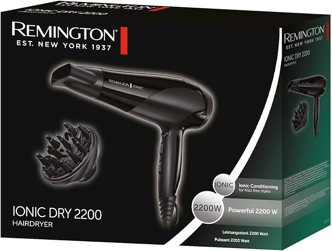 Remington Secador de Pelo Ionic Dry 2200 - Cabello Sin Encrespamiento