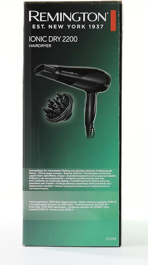 Remington Secador de Pelo Ionic Dry 2200 - Cabello Sin Encrespamiento