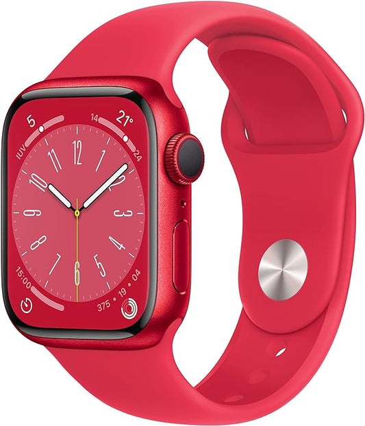 Apple Watch Serie 8 (GPS, 41MM) Caja de Aluminio ROJO con Correa Deportiva ROJA (Reacondicionado)