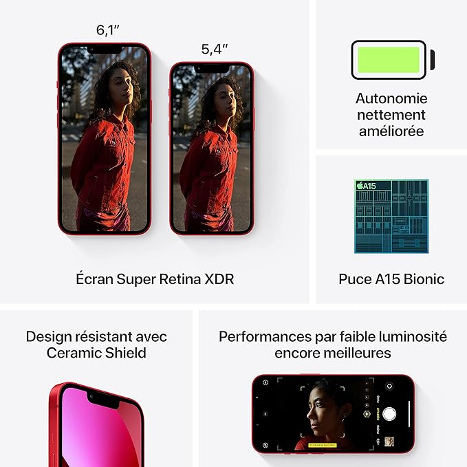 Apple iPhone 13, 128GB, (PRODUCT)RED (Reacondicionado)