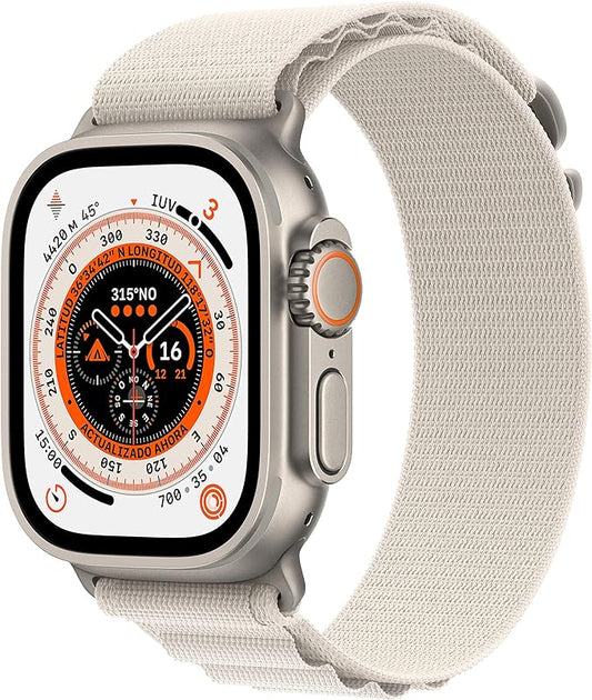 Apple Watch Ultra: GPS +Cellular - Caja de Titanio de 49 mm con Correa Loop Estrella Blanca Alpine - M (Reacondicionado)